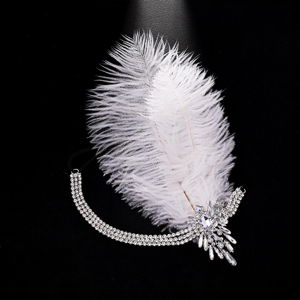 1920s Headband Vintage Bridal Great Gatsby Flapper Party Headpiece Accessories Headband Costume Props beaded headband Chain