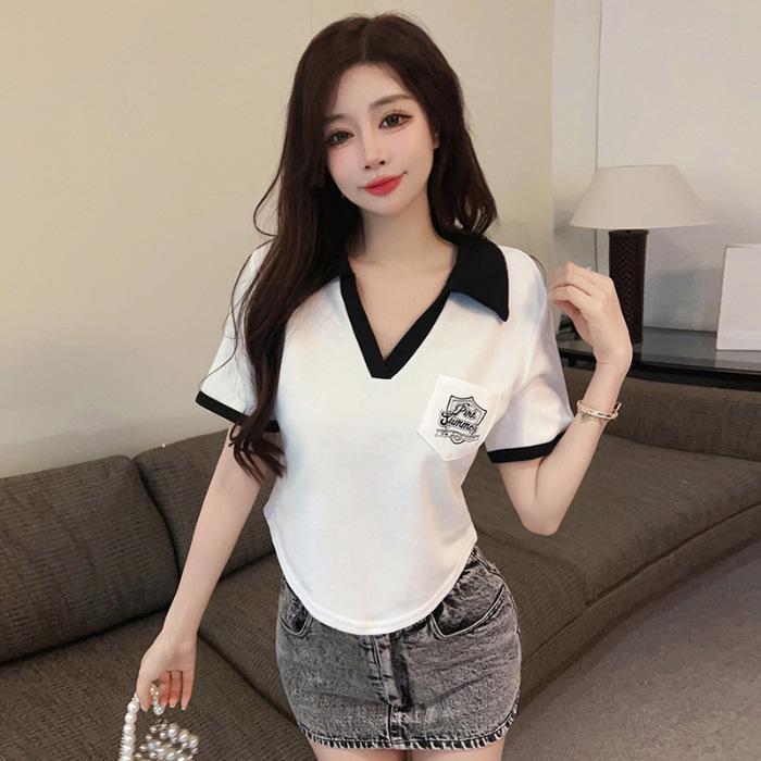 Women's Chic Loose-Fit Short-Sleeve Polo Top
