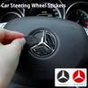 45/49MM Carbon Fiber Car Steering Wheel Emblem Stickers For Mercedes Benz AMG W205 C300 W203 W206 W108 W124 W126 W140 W168 W169