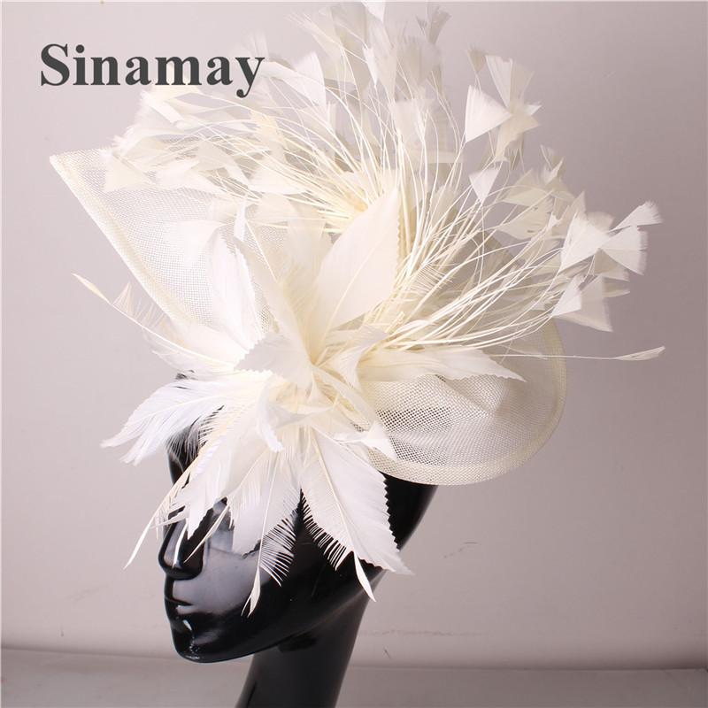 

Retro Rose Red Visor Hat European And American Style Feather Imitation Flower Headdress Hairpin Headband
