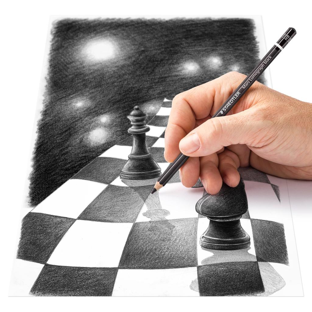 Staedtler Pencil HB Mars Lumograph Black Drawing Drawing Carbon Core 12 Pieces 100B-HB12