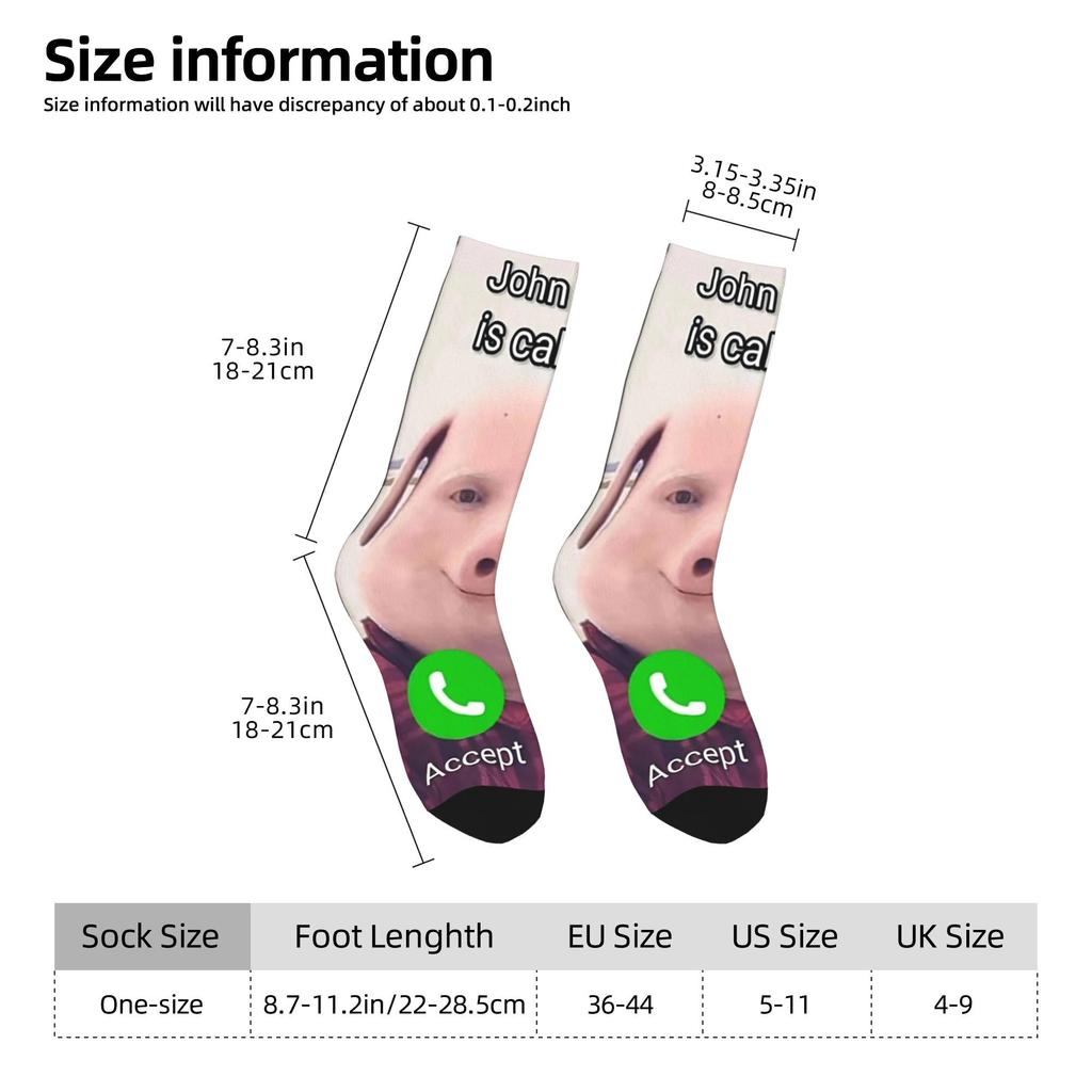 Men Women John Pork Is Calling Funny Meme Accessories Socks  Sweat Absorbing Socks Fashion For Sports Wear