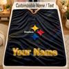 Flannel BlanketPittsburgh Steelers Custom Name Text Personalized Soft Warm Throw Blanket Home Decor Gift