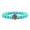 Classic Fashion Frosted Black Beaded Couple Bracelet Cute Dog Paw White Ceramic Wristband for Men Women Jewelry Accessory Gifts