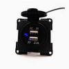 Dual USB Charger Power Socket Outlet Blue Light For Motorhome Camper RV Bus 12V