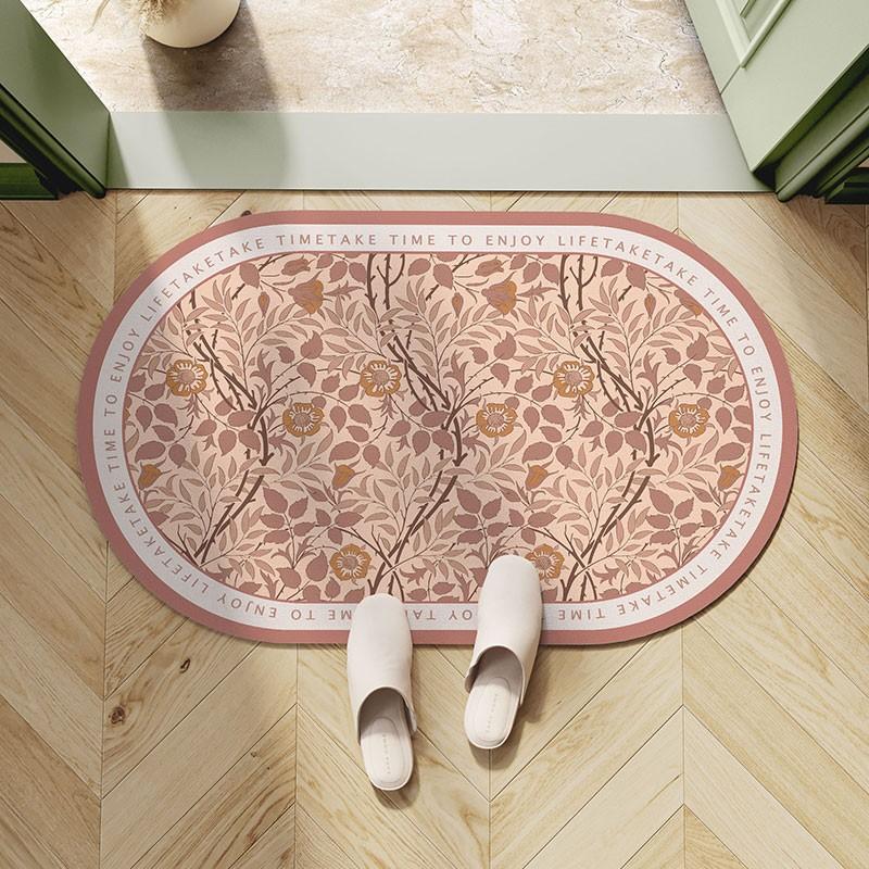 Bathroom Entrance Diatom Mud Floor Mat Semi-circular Anti-slip Quick-drying Foot Mat Bathroom Toilet Door Absorbent Household Carpet