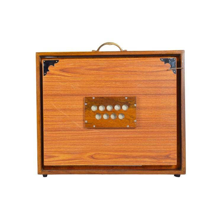 Professional 36 Reed Multi Bellow Shruti Box | Teak Wood Sur Peti Harmonium |