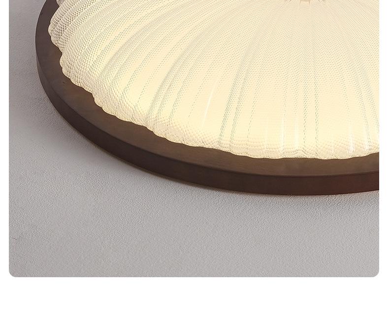 2025 Chinese Style Walnut Ceiling Light: Retro Round Design for Bedroom & Study