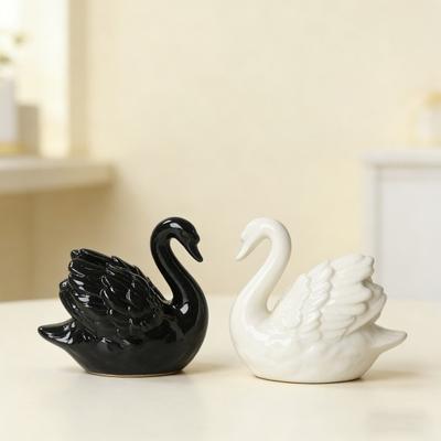 Dekoracyjne ceramiczne osłonki na śruby do muszli klozetowej w kształcie łabędzia Zabawna osłonka na śrubę do toalety Akcesoria łazienkowe
