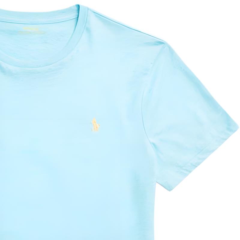 Polo Ralph Lauren Logo Embroidered Plain Knit Short Sleeve T-Shirt Men Tops Blue MNPOTSH1N821211-410