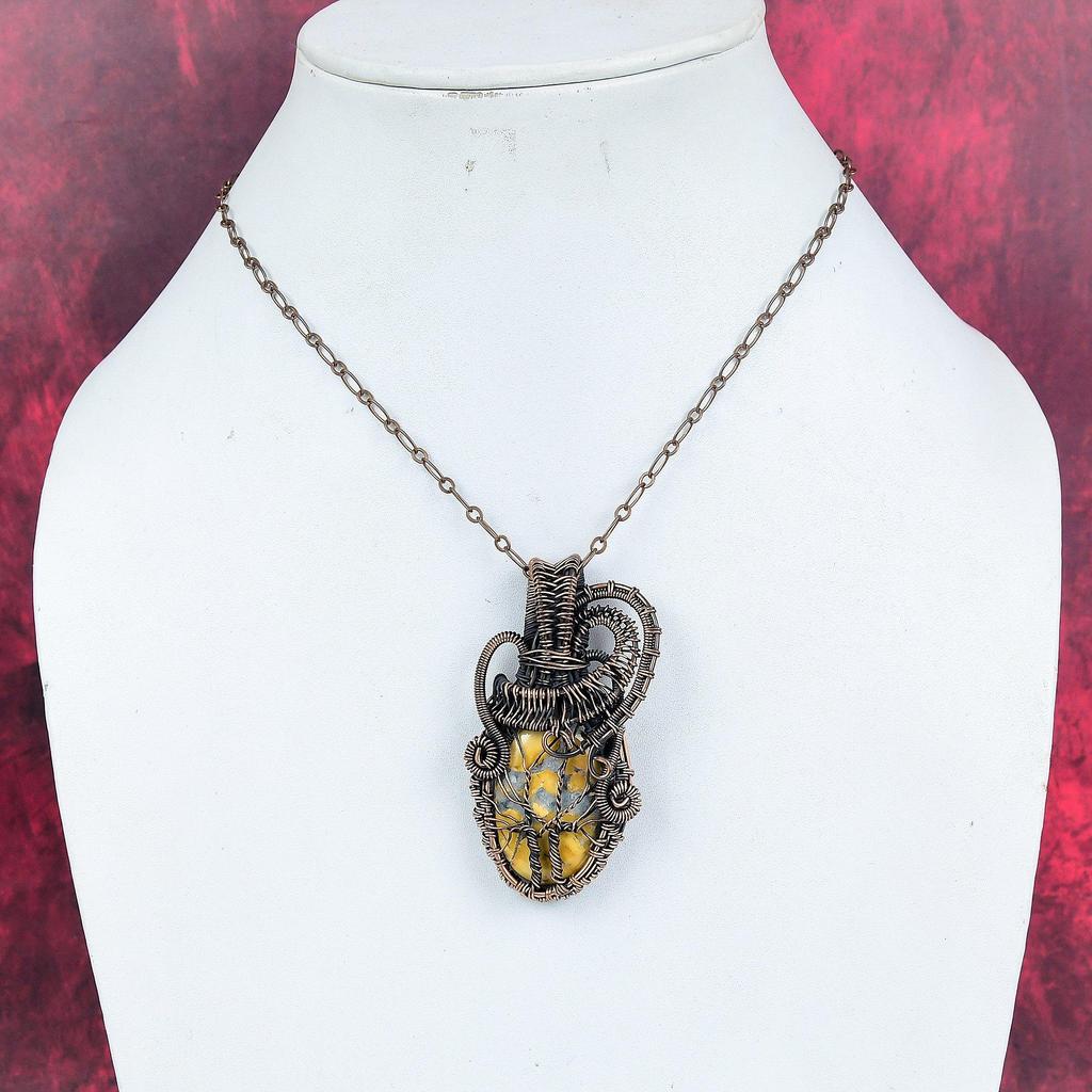 Tree of life maligano jasper pendant copper wire wrapped pendant gemstone copper jewelry latest design pendant wedding gift handmade jewelry