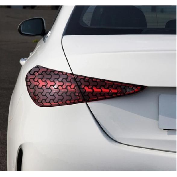 2x Taillight Film Decals Carbon Fiber Look Car DIY Honeycomb Stickers Decoration