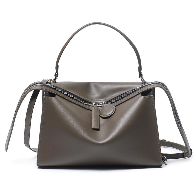 

Сумка-паровоз из натуральной кожи Niche Design, большая, однотонная, на молнии, большая вместимость, унисекс, из коровьей кожи, переносная сумка через плечо