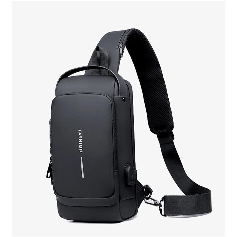 Herren Brusttasche Passwortschloss Diebstahlschutz Fahrradtasche Freizeit Outdoor Laufen Reise Hüfttasche Schulter Messenger Sportrucksack