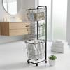 Rolling Storage Basket Cart Mobile Utility Trolley on Wheels for Laundry Room