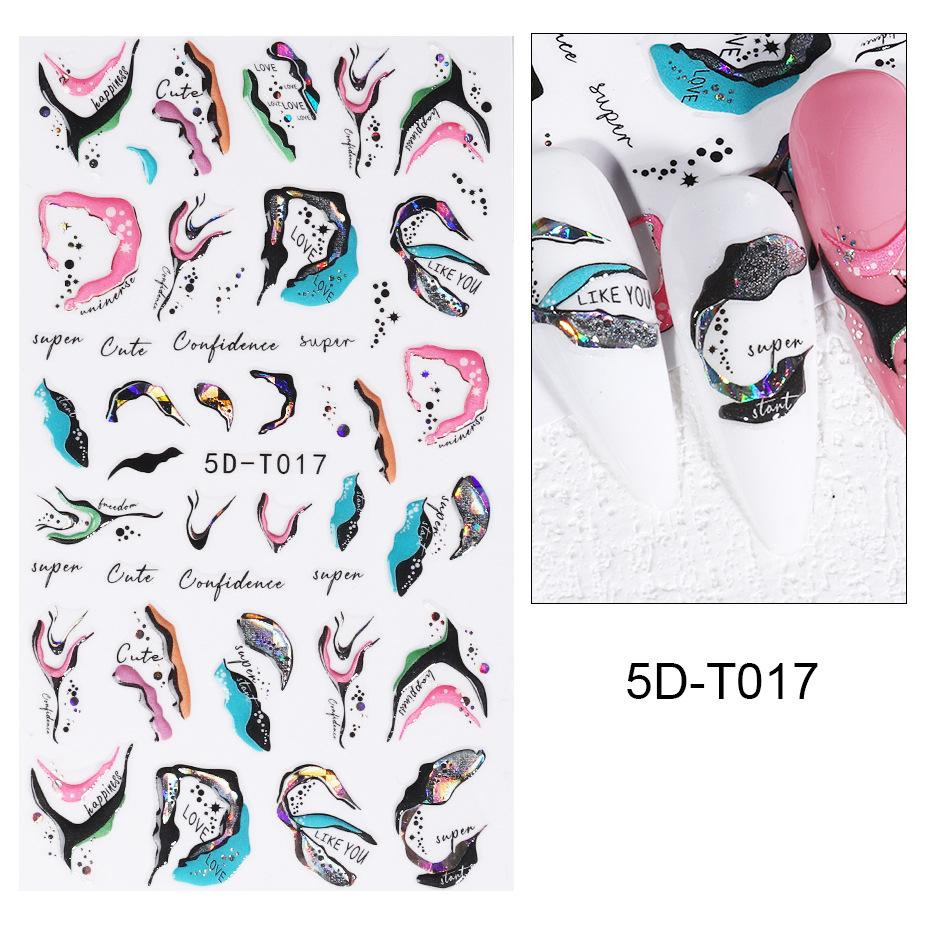 

5D Nail Art DIY Манікюр Декор Слайдери Рельєфні вигравірувані тиснені наклейки для нігтів Nail Art Sticker Decal