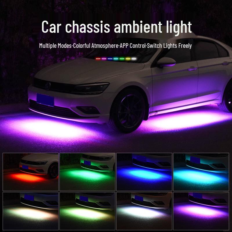 

Multicolor Sound-Activated Car Atmosphere Light with Remote & Mobile App Control 60x90
