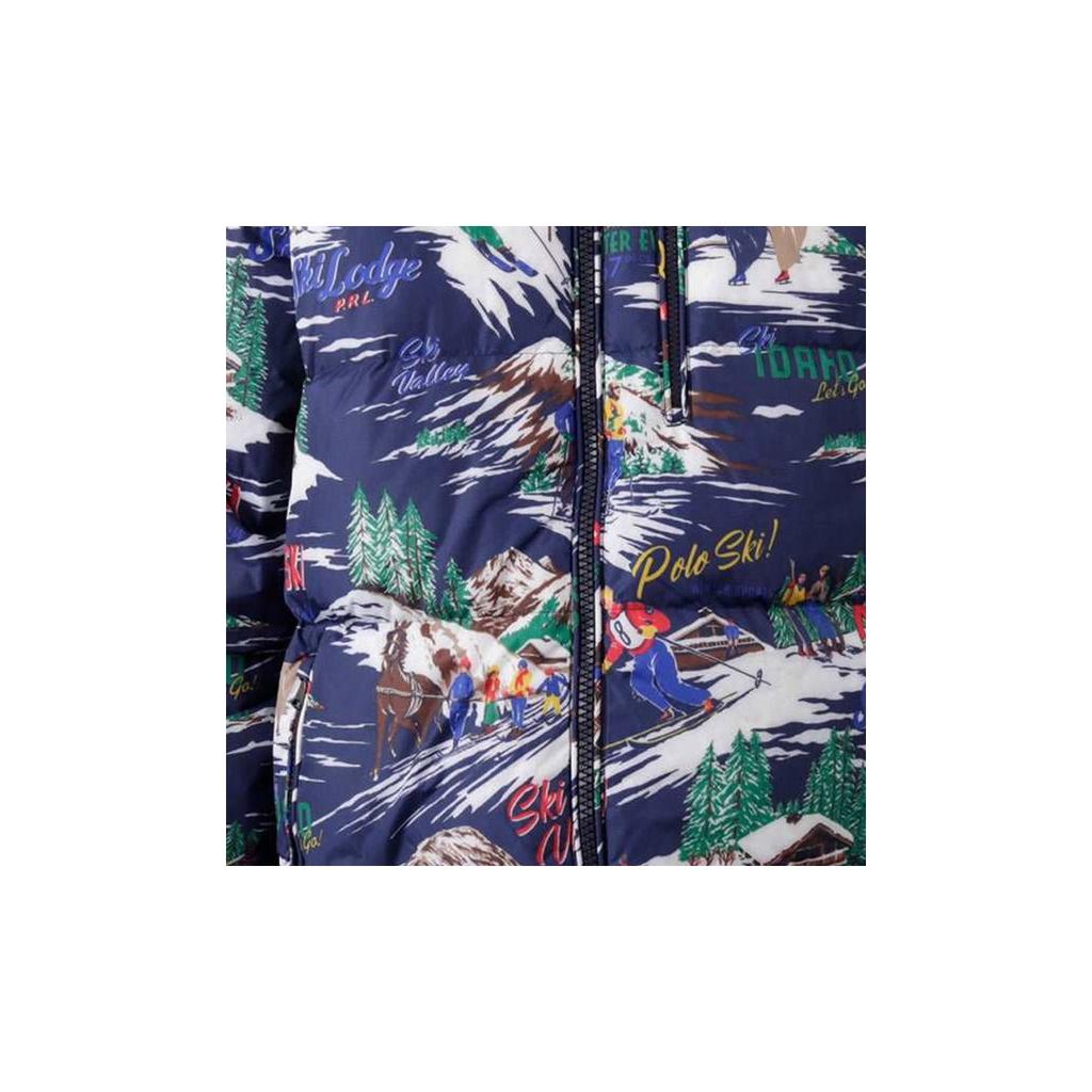Polo Ralph Lauren Patterned Removable Hood Zippered Down Jacket Men Jackets Multicolor 710919262-001