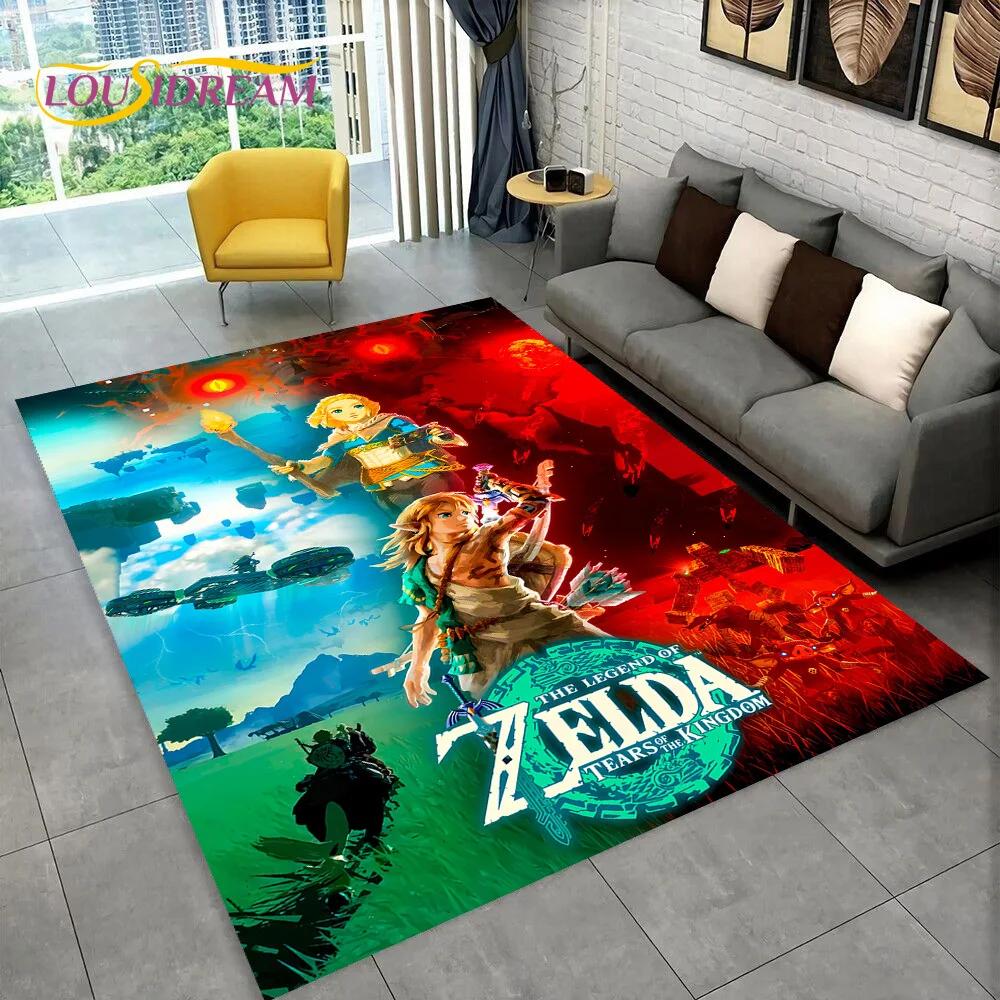 3D Z-Zelda2 HD Link Spiel Cartoon Teppich Teppich für Schlafzimmer Wohnzimmer Zuhause Sofa Dekoration, Kinder Spielen Große Dekor Bodenmatte