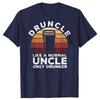 Druncle Lustig Vintage Betrunken Bier Trinken Onkel 100% Baumwolle T-Shirts Herren Lässiges T-Shirt Locker Übergroß Streetwear T-Shirt