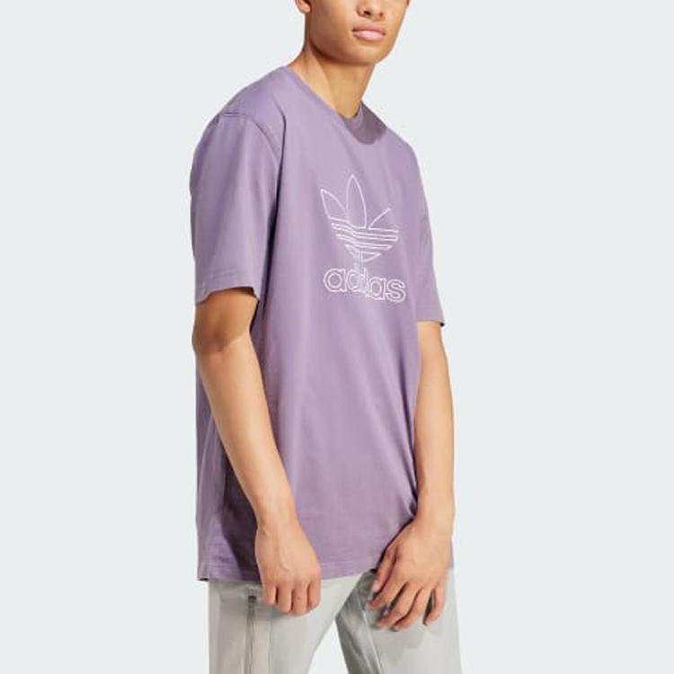 Adidas Adicolor Outline Trefoil Tee Shadow Violet Men Streetwear IR7992