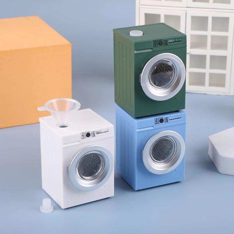 Miniature Dollhouses Washing Machine 1 12 Scale Realistic Spin and Wash Appliance Portable for Dollhouses Laundry Room