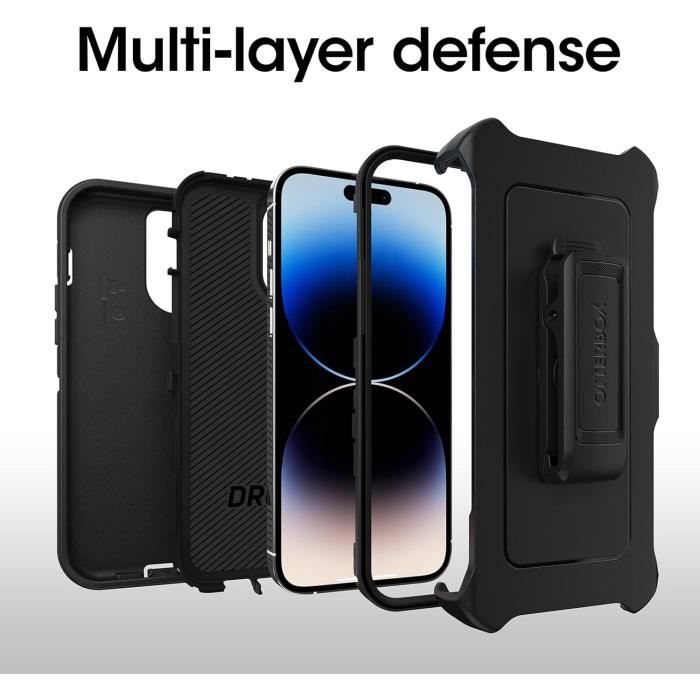 Coque de protection - otterbox - defender - iphone 14 pro max - noir - antichoc - ultra-robuste