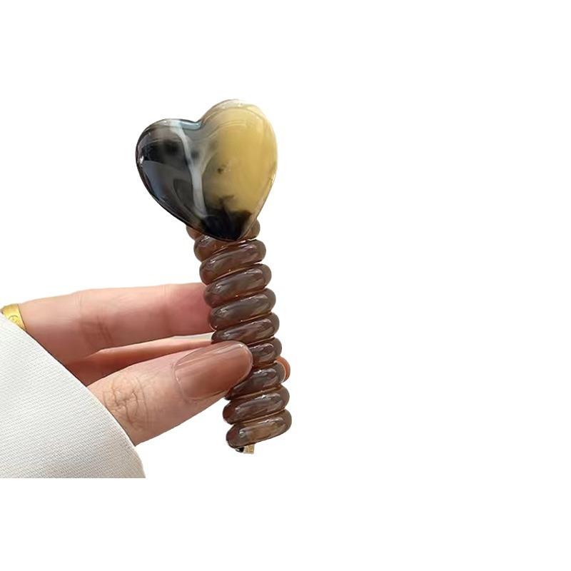 Simple Bubble Braid Hair Tie for Women, High-end Heart-shaped Telephone Cord Hair Tie, Ponytail Braiding Tool