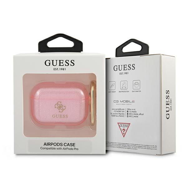 Guess Guapucg4Gp Airpods Pro Coverróżowy/Pink Glitter Collection