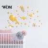 Non Damaging Wall Stickers for Home 1 Set Marine Life Decals, Acrylic Mirror Fish Conch Stickers, Self Adhesive Ocean Theme Decor Waterproof