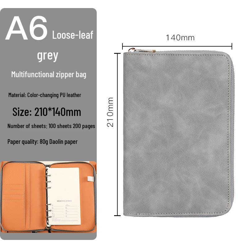 Custom Business Notebook with Zipper Bag - Multifunctional A6/B5 Notepad & Manager Folder