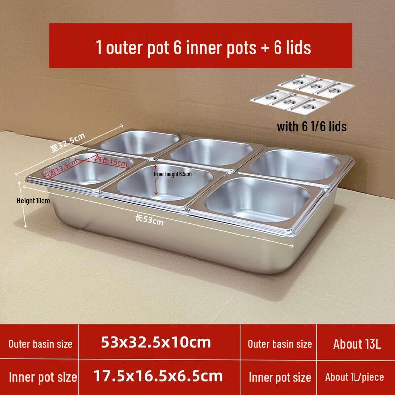 Stainless Steel Divided Insulated Serving Basin