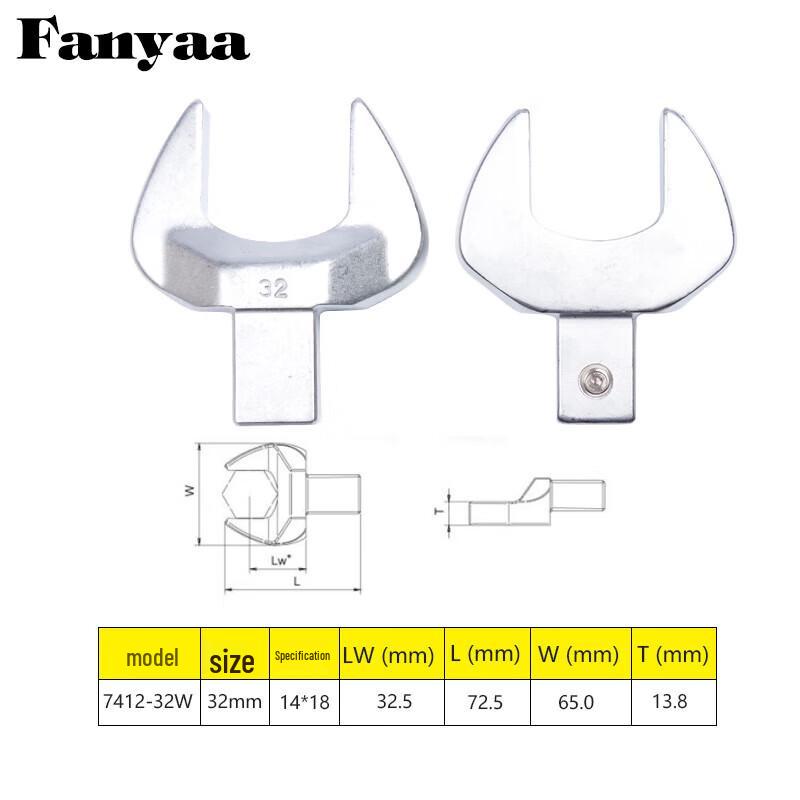 Fanyaa Interchangeable Torque Wrench Open-End Head