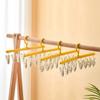 Plastic 8 Clips Clothes Drying Hanger Windproof Seamless Clothes Drying Rack Non-slip Underwear Socks Holder Dormitory