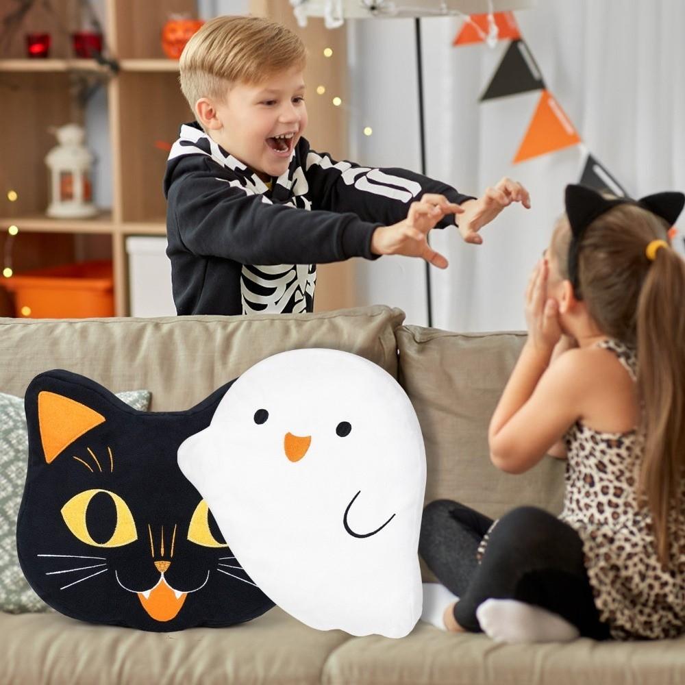 PP Cotton Filing Halloween Black Cat Plush Pillow Novelty Pumpkin Cushion  Housewarming Gift