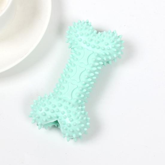 Spiky Bone Dog Chew Toy Puppy Teething Toy Textured Bone Teeth Cleaning Toy for Aggressive Chewers Anxiety Relief