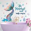 Cartoon Mermaid Wall Stickers for Bedroom Wallpaper Kids Room Living Room Decoration