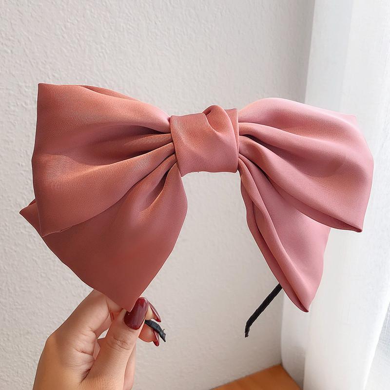 1Pcs Fashion Oversize Solid Bow Hairbands Hair Hoops For Women Girls Party Hair Accessories
