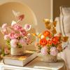 Hydrangea Artificial Flower Bonsai Ranunculus Maintenance-Free Green Grass Potted Photo Props Multicolor Desktop Ornament