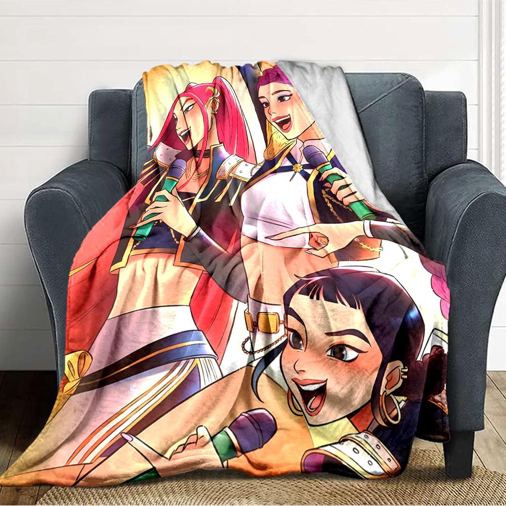 1pc KPop Demon Hunters11 Blanket, Gift, for Men and Women, Soft Blanket, Good for Sofa Bed Couch Travel, Lightweight Flannel Blanket