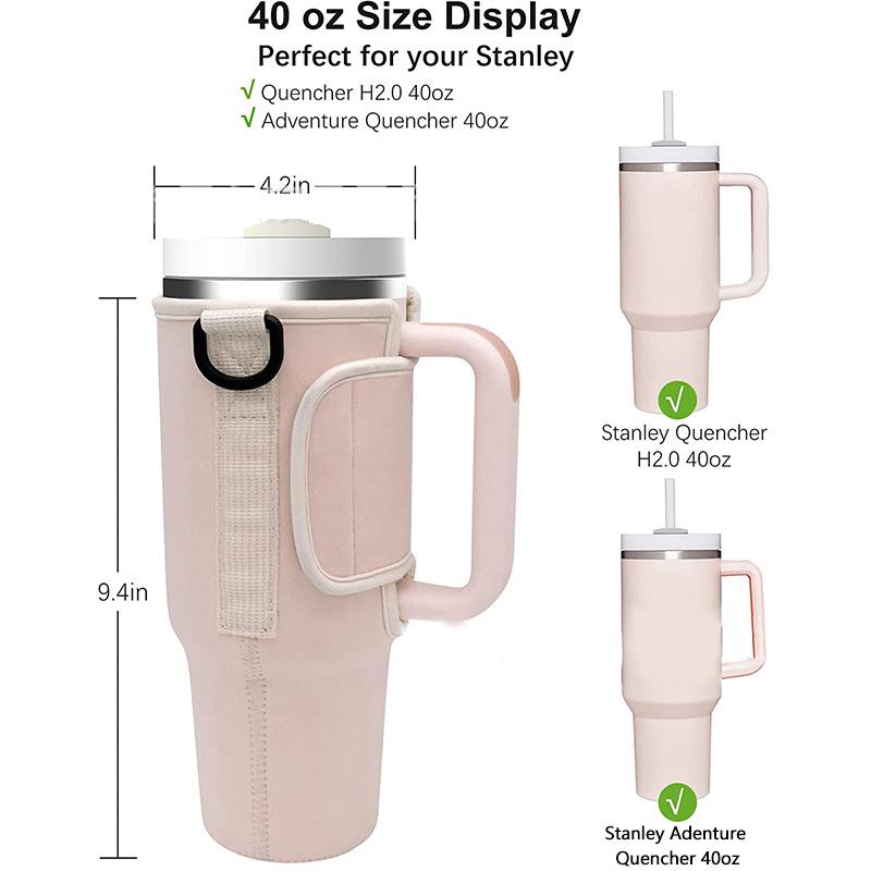 Water Bottle Carrier Bag Compatible With 40Oz Tumbler With Handle, Water Bottle Holder With Adjustable Shoulder Strap