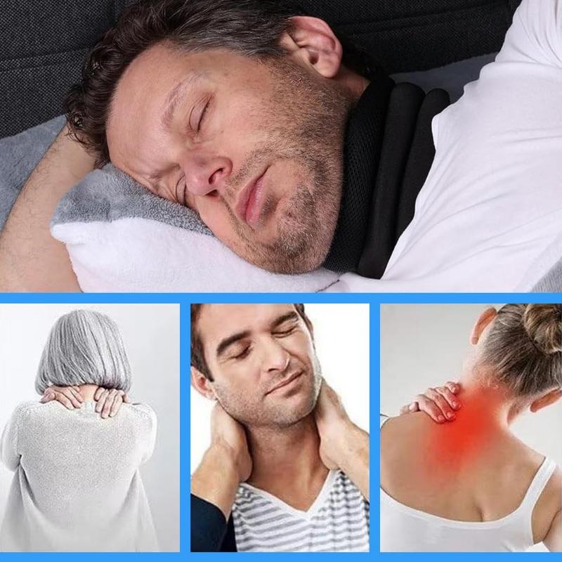 Měkká nastavitelná podpora krku 40 cm - Ergonomický pěnový límec, prodyšný a pohodlný, límec pro každý den, do kanceláře, na cestování a na spaní - Unisex černý