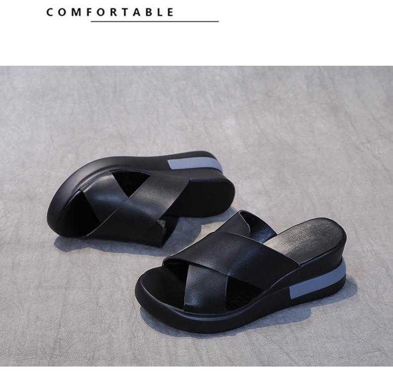 

Summer polyurethane bottom sandals 2021 slope heel open-toed high-heeled slippers large size 42 casual women s shoes 35