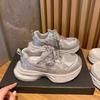 Mesh breathable fashion casual sports shoes women's platform lightweight running shoes 2025 spring new height-increasing dad shoes