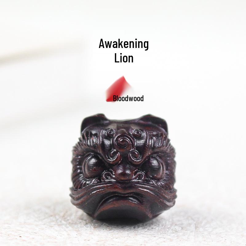 

Blood Sandalwood Lion Pendant: DIY Chinese Ornament for Phone, Bag, or Keychain
