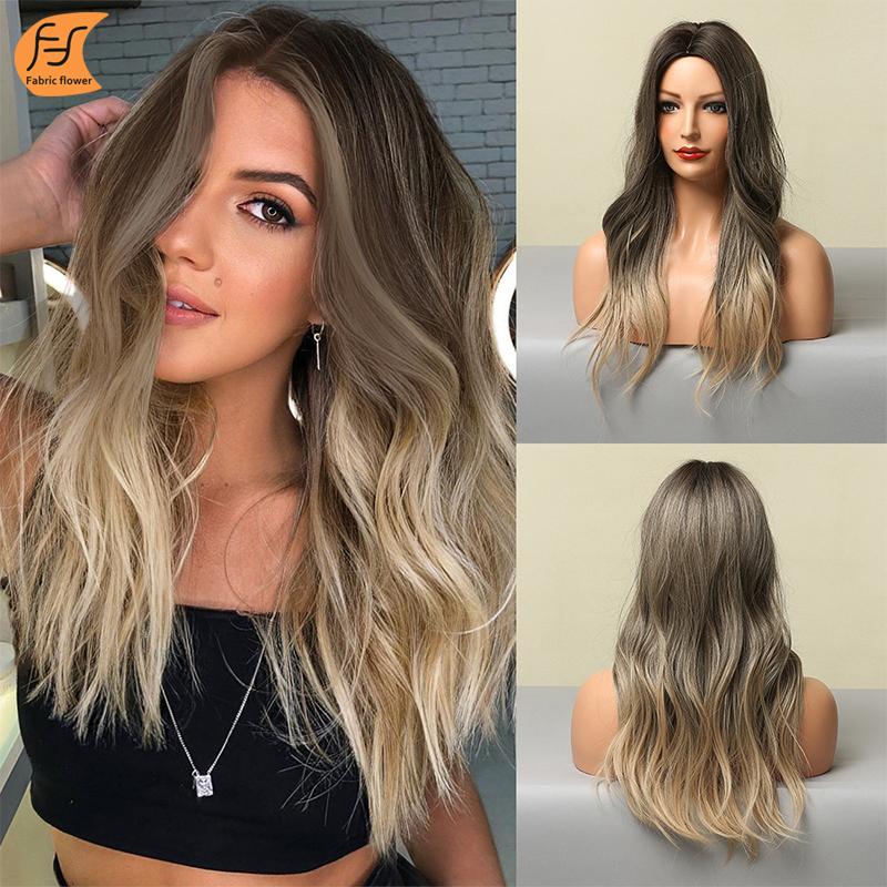 

Европейский и американский женский парик со средними и длинными вьющимися волосами, тонким лицом, стареющим, постепенным светом и тонким париком