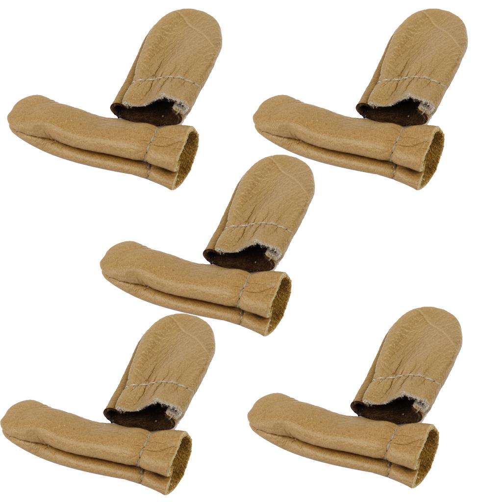 5Pairs Real Leather Finger Cots Thimble Sleeve for Protection uygun