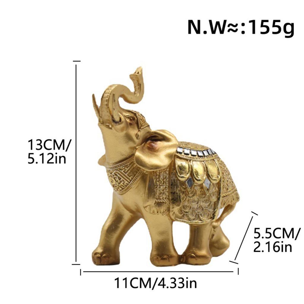 Elefantstaty Kreativ Djurskulptur för Sovrum Mittpunkt Bokhylla