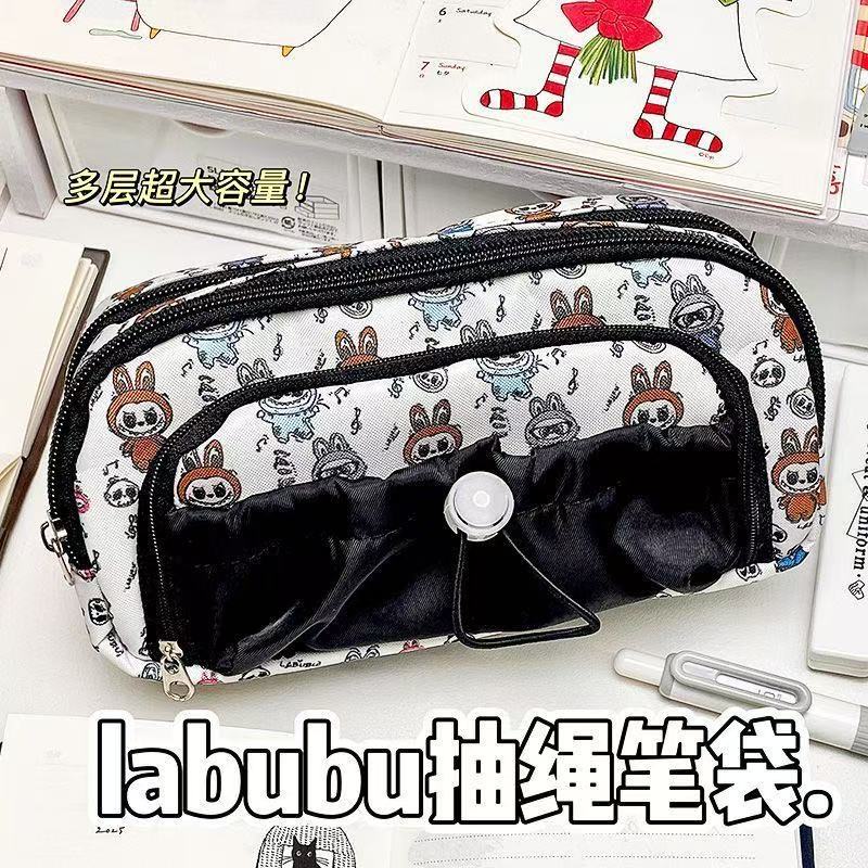 

Мешок на шнурке для карандашей, студенческий, милый, многослойный мешок для хранения канцелярских принадлежностей, японский мультяшный мешок для канцелярских принадлежностей на шнурке высокой ценности