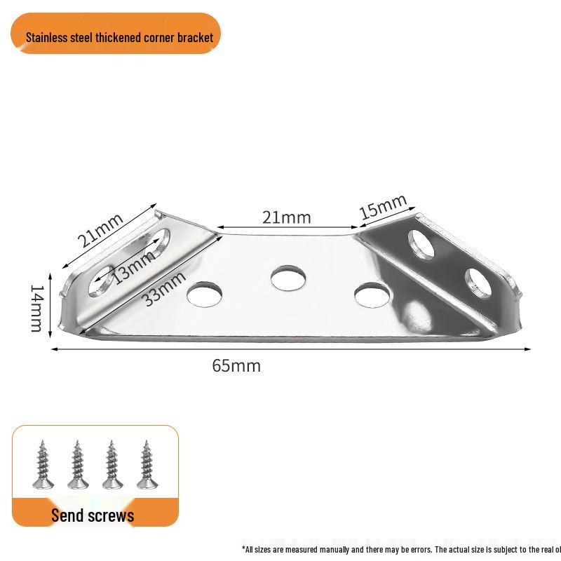 Stainless Steel Triangular Reinforcement Bracket - 90° Angle Support for Cabinets